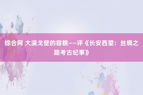 综合网 大漠戈壁的容貌——评《长安西望：丝绸之路考古纪事》