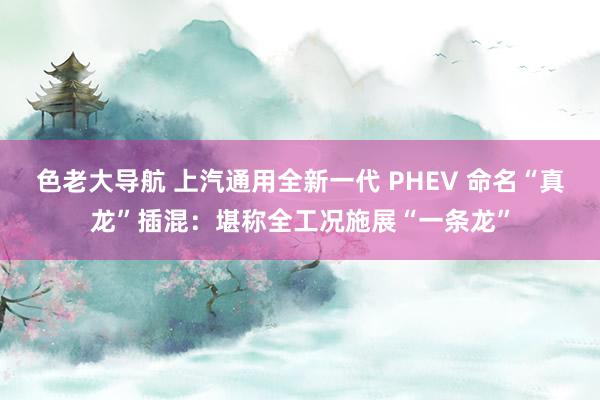 色老大导航 上汽通用全新一代 PHEV 命名“真龙”插混：堪称全工况施展“一条龙”