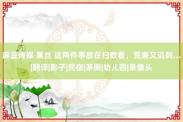 麻豆传媒 黑丝 这两件事放在扫数看，荒唐又讥刺...|翻译|影子|民宿|茅厕|幼儿园|录像头